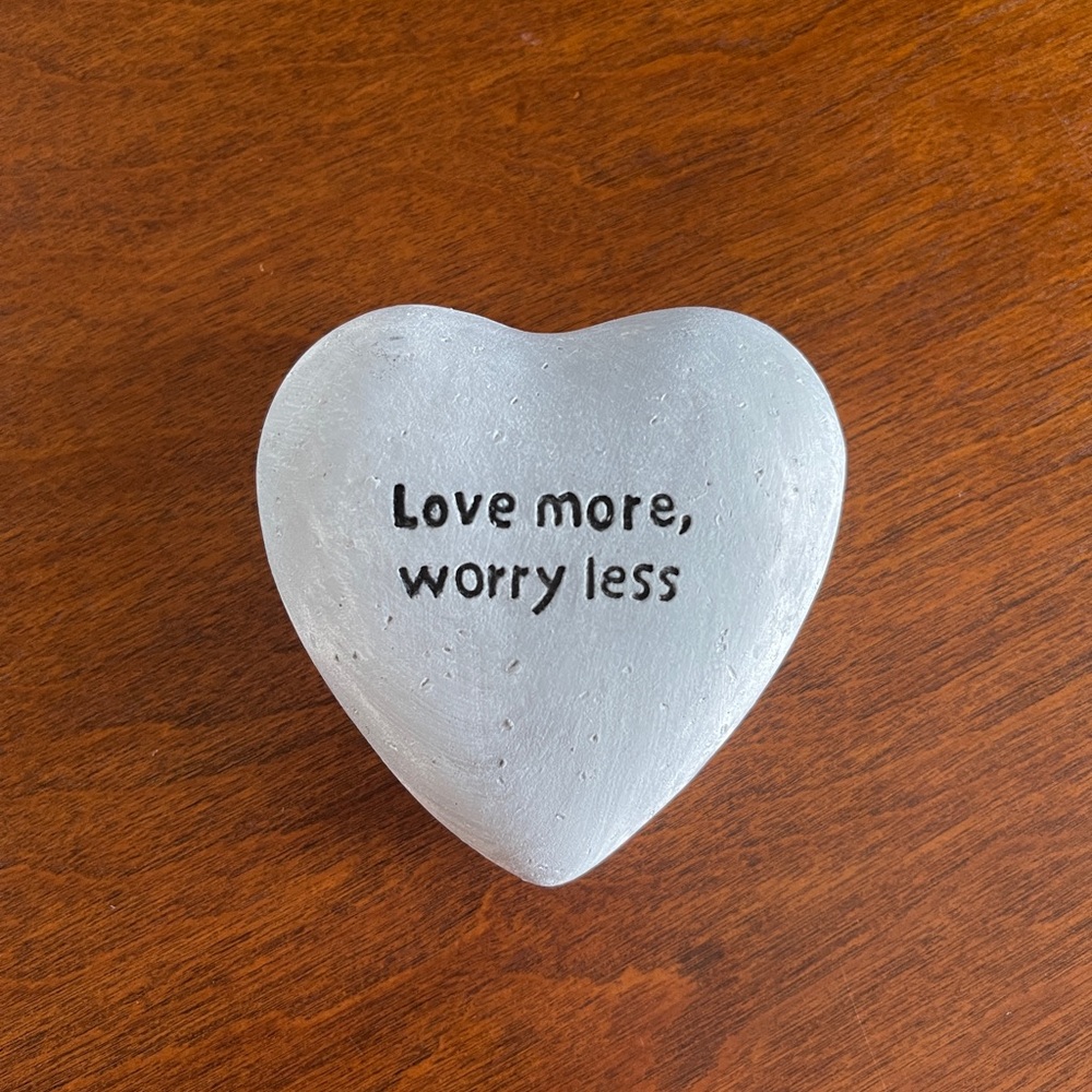 Heart-Shaped Stone Decor with Inspirational Quote